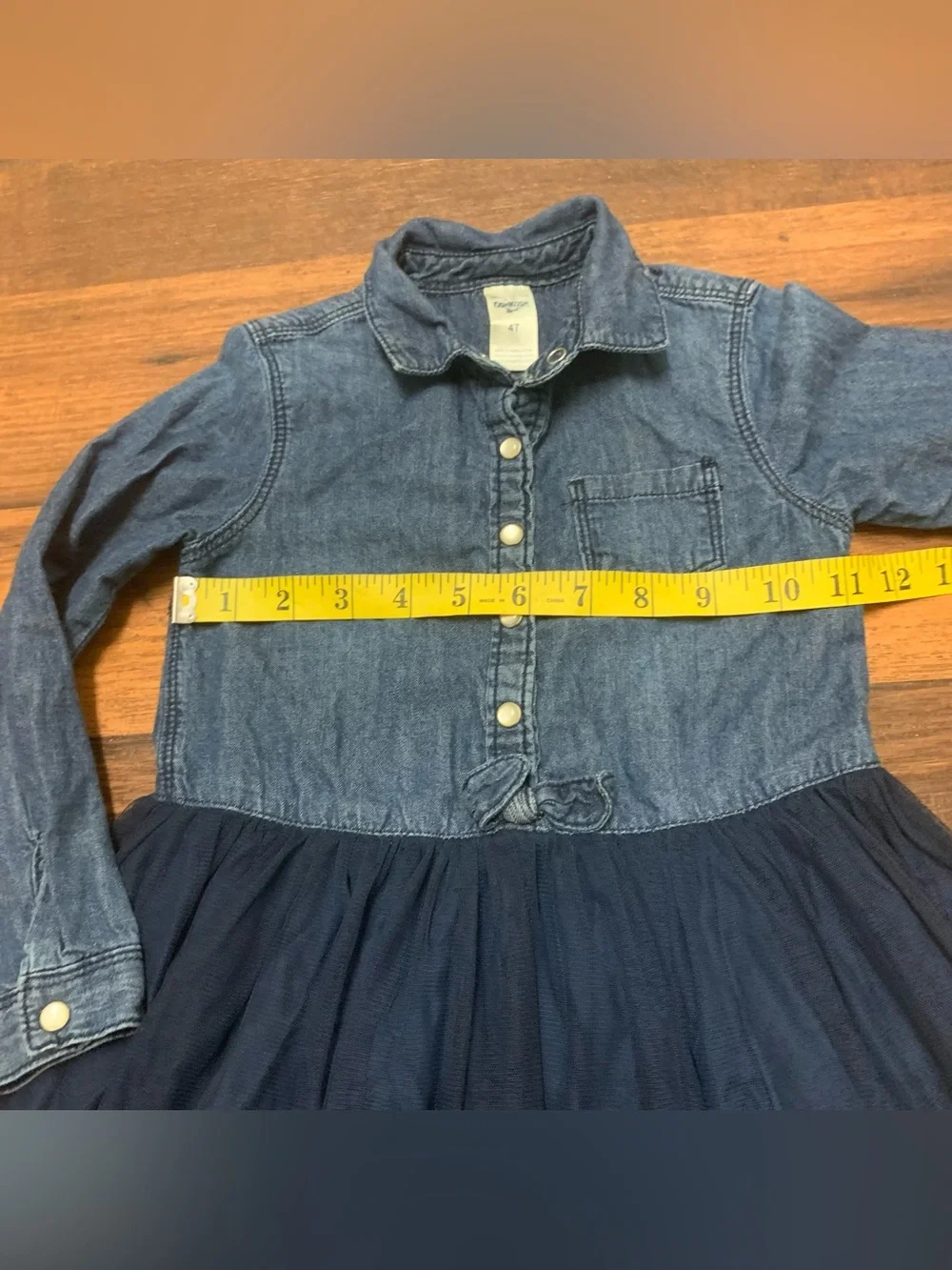 OshKosh Bgosh Girls Sz 4T Denim Tutu Dress Navy Blue